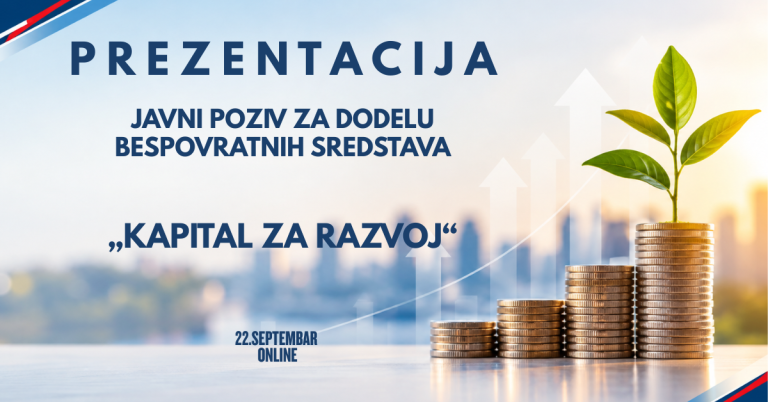 Novi javni poziv Ministarstva privrede „Kapital za razvoj"