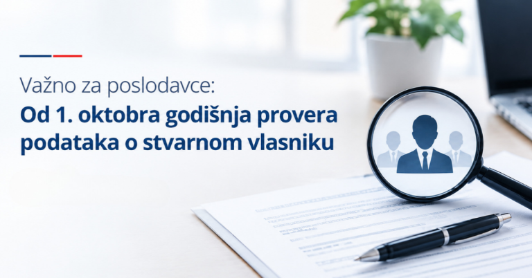 Od 1. oktobra godišnja provera podataka o stvarnom vlasniku